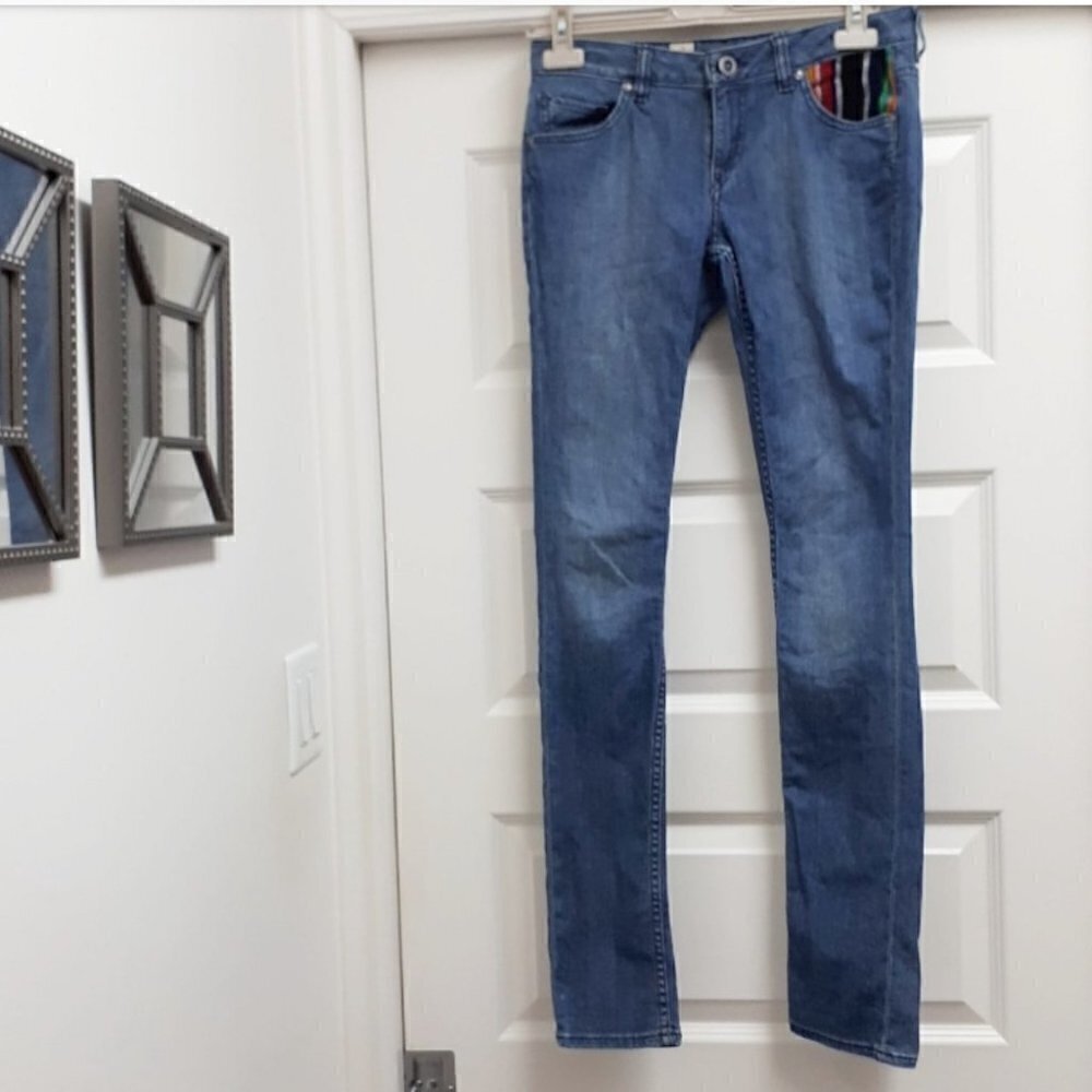 𝅺volcom boho rainbow patch insert skinny fit jeans - Picture 5 of 5